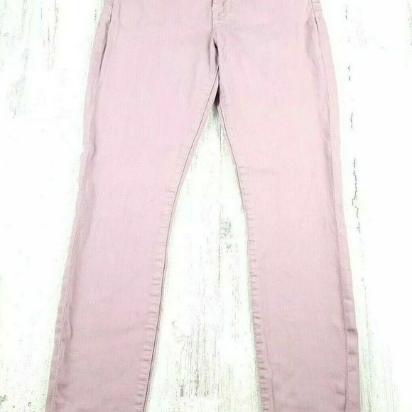 JEN7 by 7 FOR ALL MANKIND High Waist Pink Skinny Jeans Size 2 EUC - Picture 2 of 10